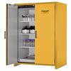 Partially open cabinet with some items stored inside