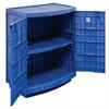Fully open cabinet shows spacious shelving