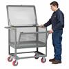Box truck with lid and drop gate
