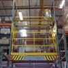 Rack supported pivot style mezzanine safety gate on a pick module