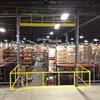 Three-sided mezzanine safety gate at a warehouse