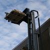 View of raised load on VNA style AGV