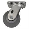 Side view of swivel caster with gray wheel