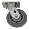 Side view of swivel caster with gray wheel