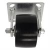 Angled front view of rigid caster with black wheel face