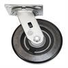 Side view of swivel caster with black wheel