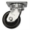 Side view of swivel caster with black wheel