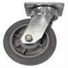 Side view of swivel caster with gray wheel