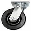 Side view of swivel caster with black wheel