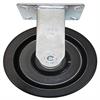 Side view of rigid caster with black wheel