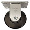 Side view of rigid caster with black wheel