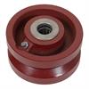 Angled view of 4" x 2" v-groove iron wheel