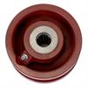 Side view of 4" x 2" v-groove iron wheel
