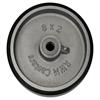 Side view of 8" x 2" urethane on iron wheel