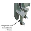 Foot stop on folding sheet rack