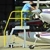 Tip & roll workstand is mobile when tipped up onto special wheels