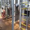 Rung covers installed on ladders at a power plant