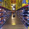 Completed picking aisle with flow bed racks on either side results in high-density storage that is easily accessible.