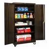 Opened black storage cabinet