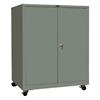 Closed gray storage cabinet
