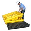 Nest containment units and stack grates on top of stack