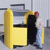 Ramp easily stores inside drum storage compartment when not in use