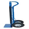 Side view of loop handle on the heavy duty steel hand truck.