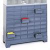 48 Drawer Cabinet used with open bin cabinet on top