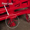 Optional add-on floor lock stabilizes hopper when you do not want it to moving anywhere
