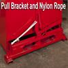 Optional pull bracket with nylon rope allows actuation of dumping function from a remote position