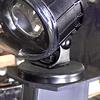 Light with magnet mounted on forklift - side angle