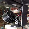 Looking out of forklift past light with magnet mount