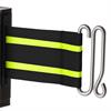 Black belt with two neon yellow horizontal stripes