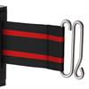 Black belt with two horizontal red stripes