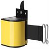 Retractable belt barrier with yellow finish