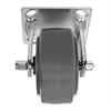 Angled front view of rigid caster with gray wheel