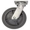 Side view of swivel caster with gray wheel