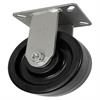 Angled side view of rigid caster with black wheel