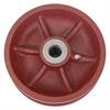 Side view of 6" x 2" v-groove iron wheel
