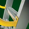 Sturdy yet lightweight aluminum construction, no-slip self-draining treads, and OSHA compliant 2" handrail