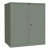 Closed gray wardrobe/storage combination cabinet
