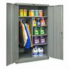 Open gray wardrobe/storage combination cabinet