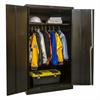 Open black wardrobe cabinet