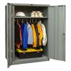 Open gray wardrobe cabinet
