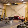 PF Series gantry crane lifting an unfinished vehicle