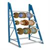 Spool storage rack in use with spools of cable