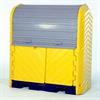 Lockable front doors and roll-top make drum storage very secure