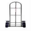 Rear view of stainless steel hand truck.