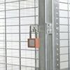 bulk wire locker door with padlock hasp and pry bar