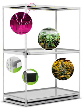 shelving for grow and vertical farming warehouses